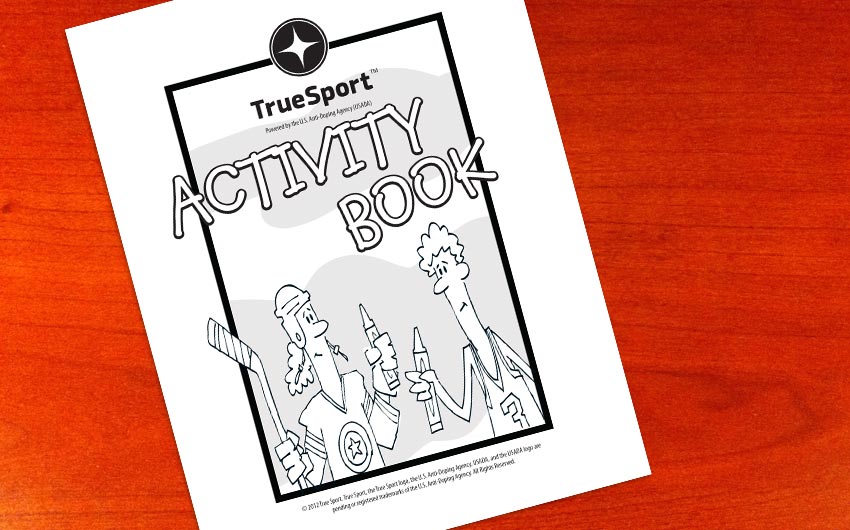 USADA - TrueSport Activity Book Title Page Design and Illustration by Swanie